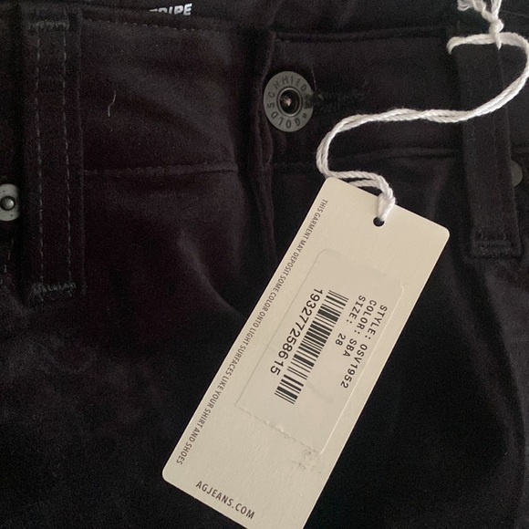 (B22) AG Adriano Goldschmied Mari Tuxedo Stripe Super Black pants, Size 28 NWT - Picture 12 of 16